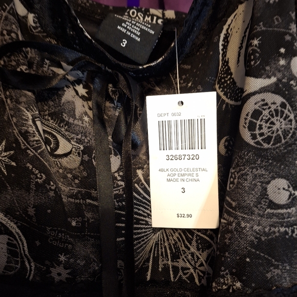 Hot Topic Plus Size Celestial Witchy Maxi Dress with slit NWT Cosmic Aura - Picture 5 of 5